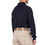 Mens Performance L / S Navy Polyester Polo, w / Pkt, 2XLarge