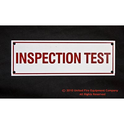 Sign,Aluminum,Inspection Test,