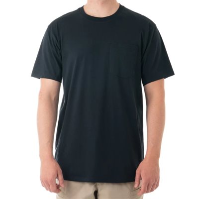 Mens Tactix S / S Nvy Cttn Tee W / PKT, Medium