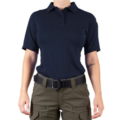 Wms Performance Nvy Cttn S / S Polo, Large