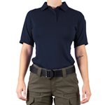 Women's Short Sleeve Performance Navy Cotton Polo