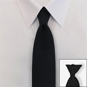 Tie, Long Clip On,Black